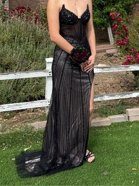 Sherri Hill | Dresses | Sherri Hill Red Satin Beaded Twopiece Prom Dress  With Slit Eyelet Halter | Poshmark